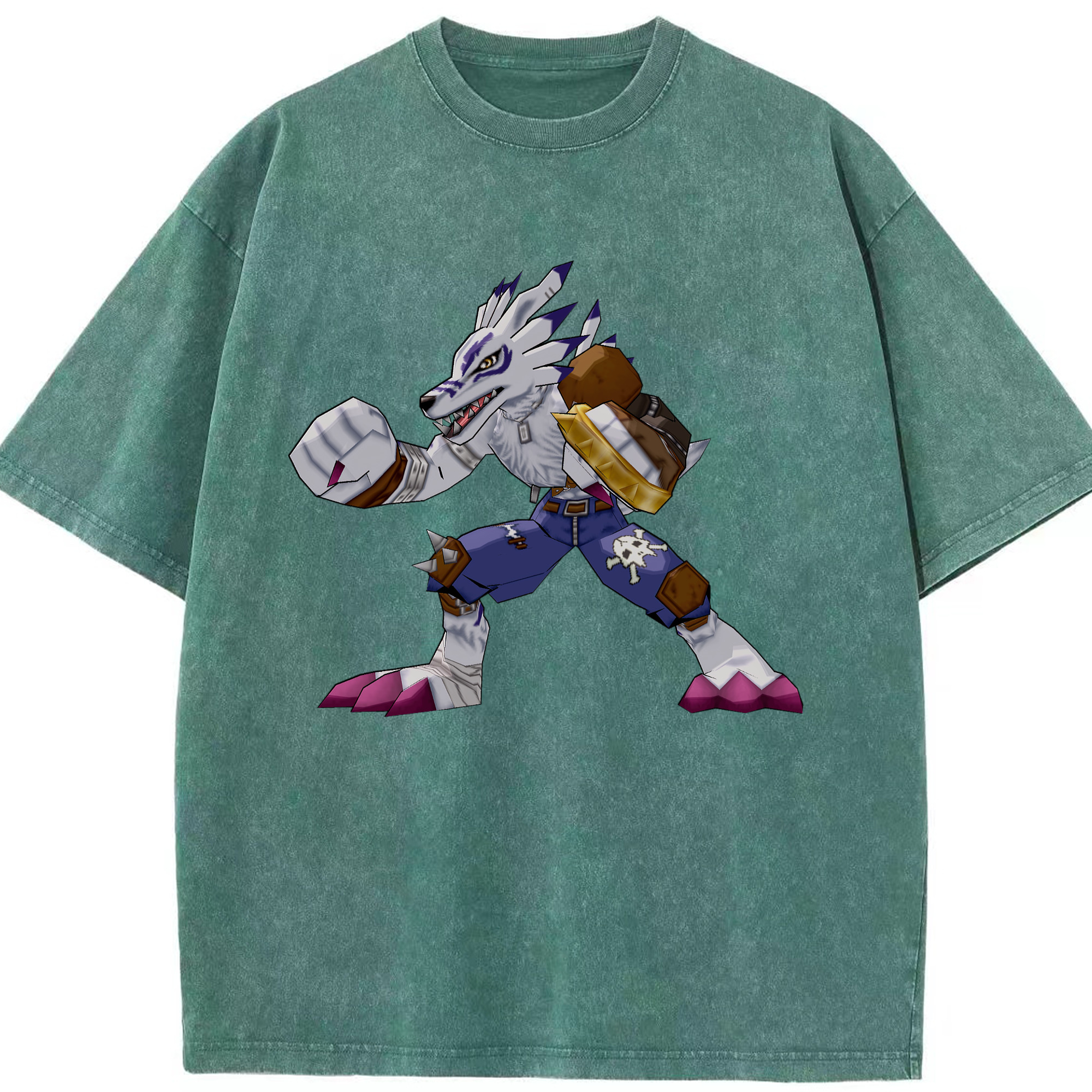 （画像用） Digimon デジタルモンスター/デジモン 綿100% ヴィンテージ風 半袖Tシャツ（フロントプリント）
